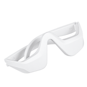 Appareil de massage du contour des yeux blanc, vu de trois quarts, détouré sur fond transparent.